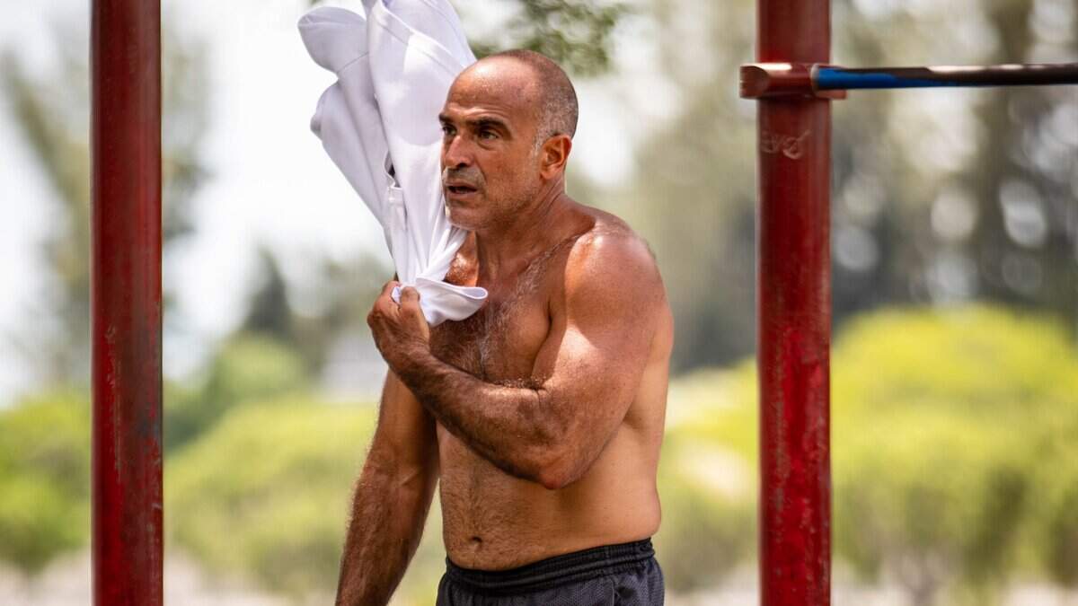 Miami ranks as the second-sweatiest city in America, according to a waterboy.com survey. Staying hydrated, particularly when working out outside, is critical. Pedro Vila wipes off sweat after a workout at Tropical Park.
